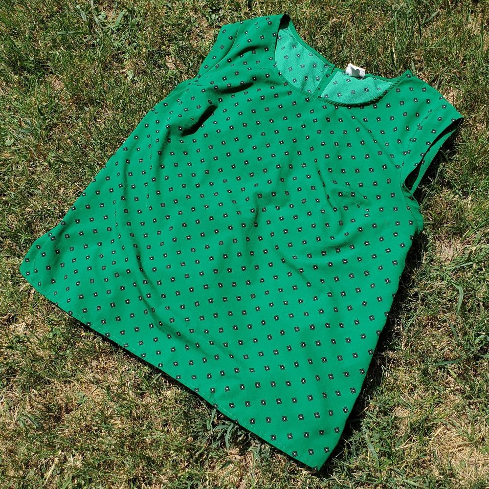 2 for $8 Green Cap Sleeve Merona Target Shell EUC